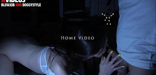 Homemade blowjob and doggystyle